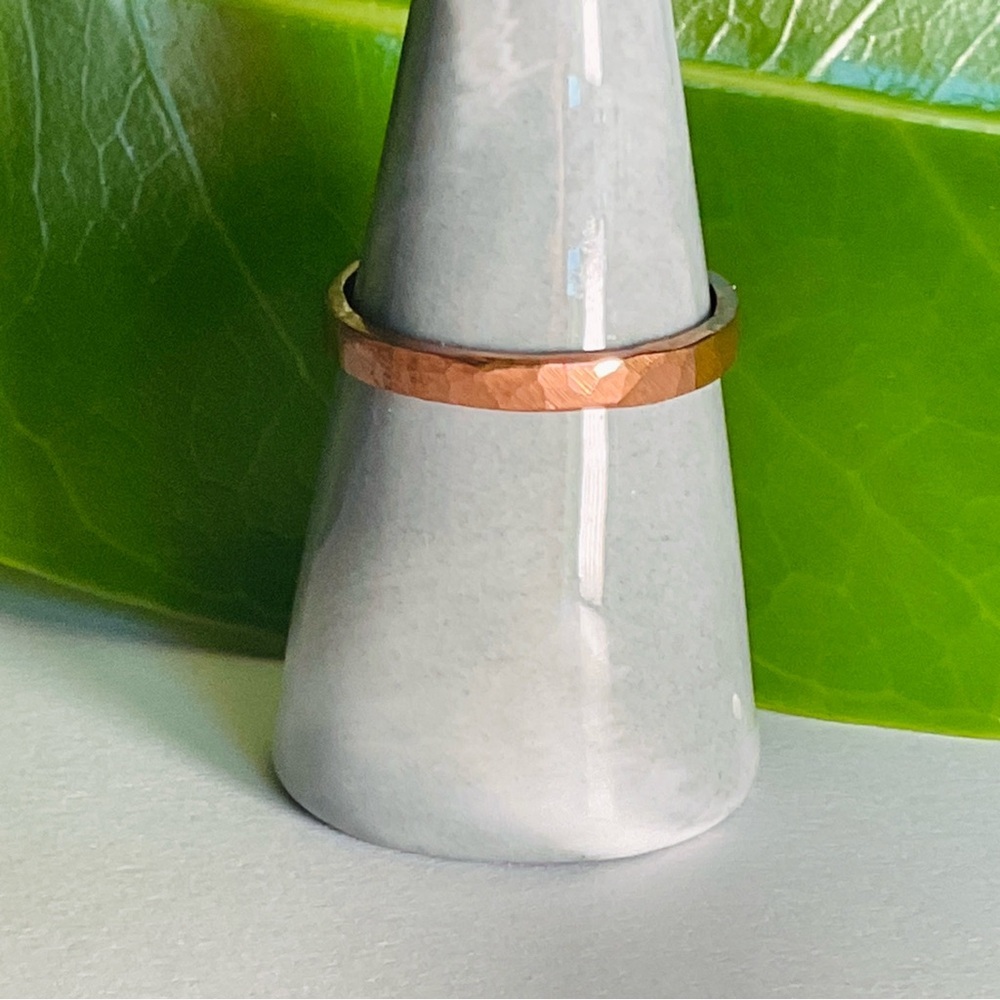 Raw Copper Ring Size 12 Band Jewelry Minimal Hammered Solid Handcrafted Made USA